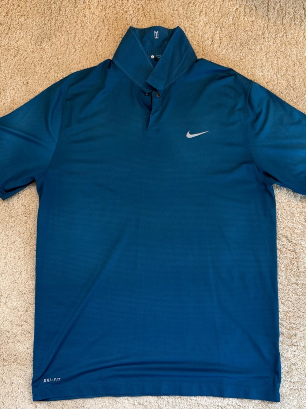 Nike Tiger Woods Men’s Teal Blue Dri-FIT Polo Shirt
